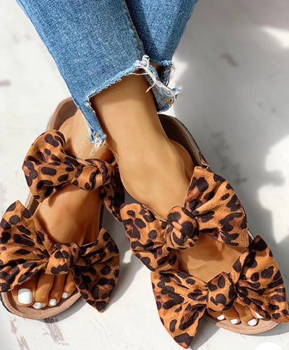 Leopard bow tie sandals (low stock)