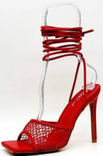 Load image into Gallery viewer, WOMEN LACED UP NET HEELS