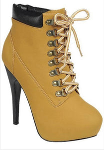 Stiletto Lace Up Ankle Boots