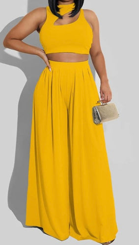 Sexy Sleeveless 2 Piece Pants Set