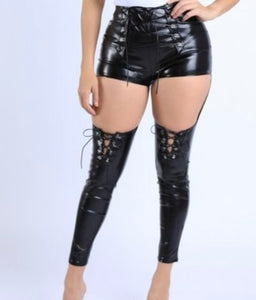 Lace Up Open Cut Pants