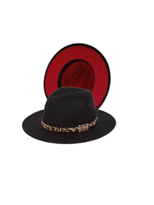 Fedora Hat & Bottom Accent with Leopard Strap