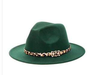 Fedora Hat & Bottom Accent with Leopard Strap