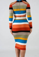 Load image into Gallery viewer, Striped Skirt Set