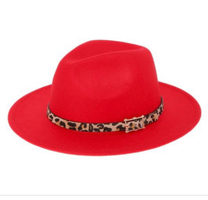 Fedora Hat & Bottom Accent with Leopard Strap